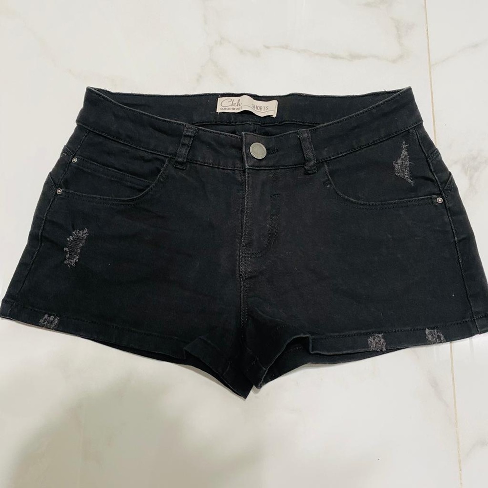 Clockhouse low rise black jean shorts